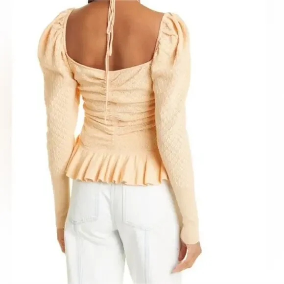 Ulla Johnson Leland Top Blouse Women's Large Cottage Fairy Puff Sleeves - Picture 3 of 16